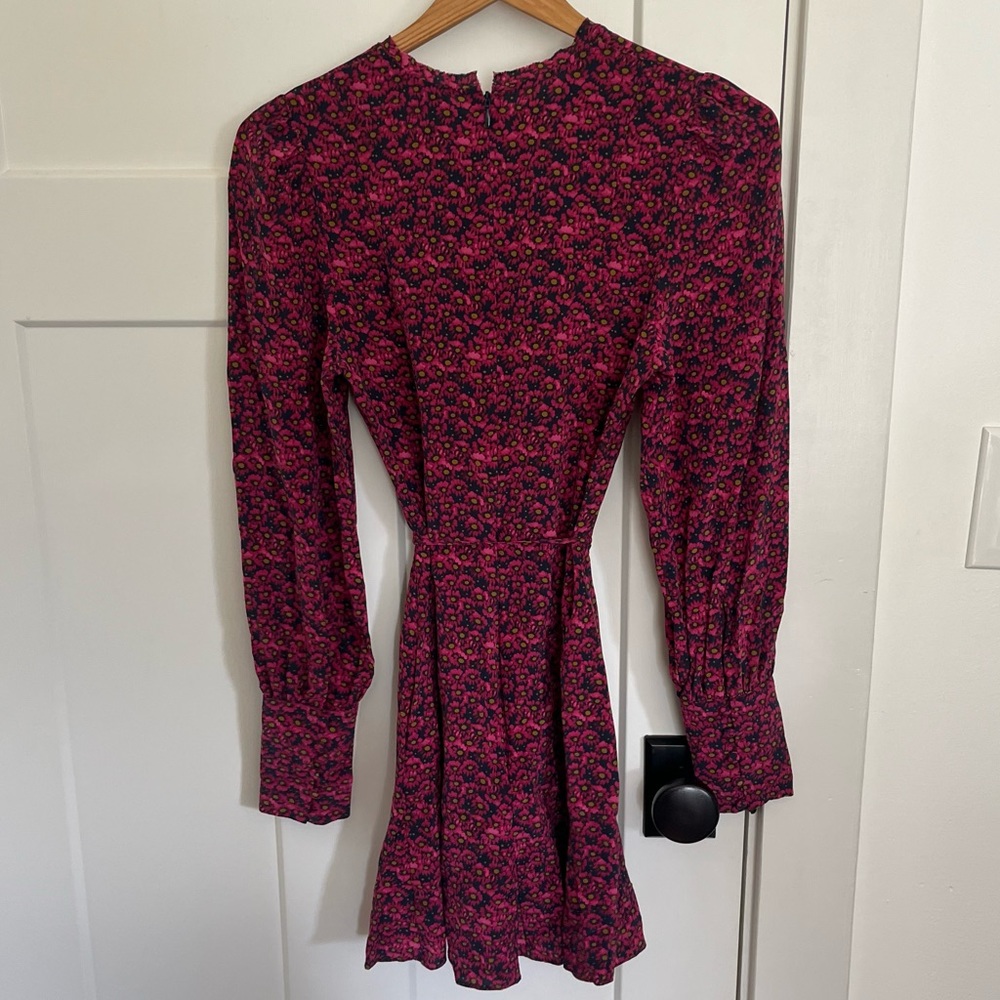 REBECCA VALLANCE Rosette Belted Floral-Print Silk Crepe De Chine Mini Dress - Picture 6 of 16